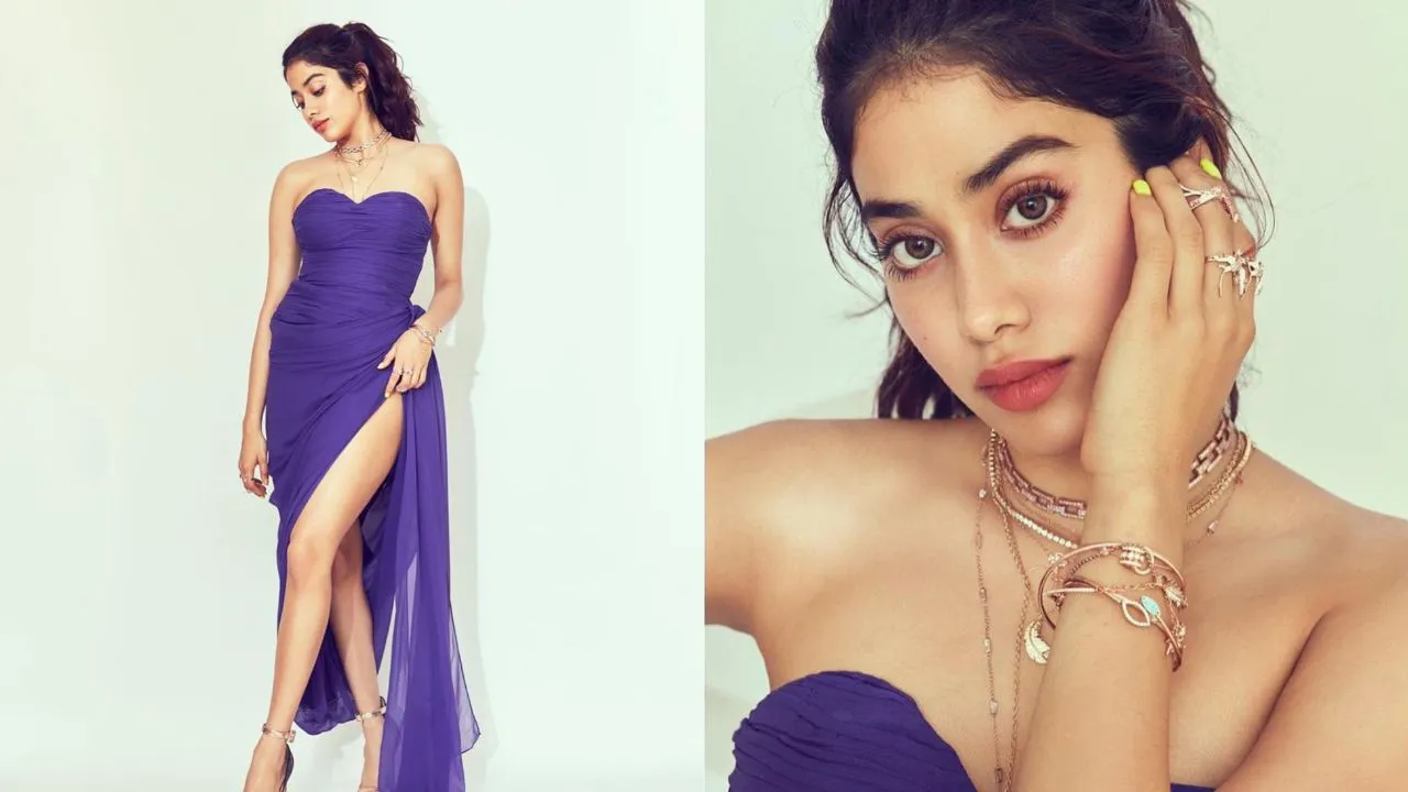 Janhvi Kapoor Rocks Thigh-High Slit  Dress And We Just Canâ€™t Take Our Eyes Off Her 