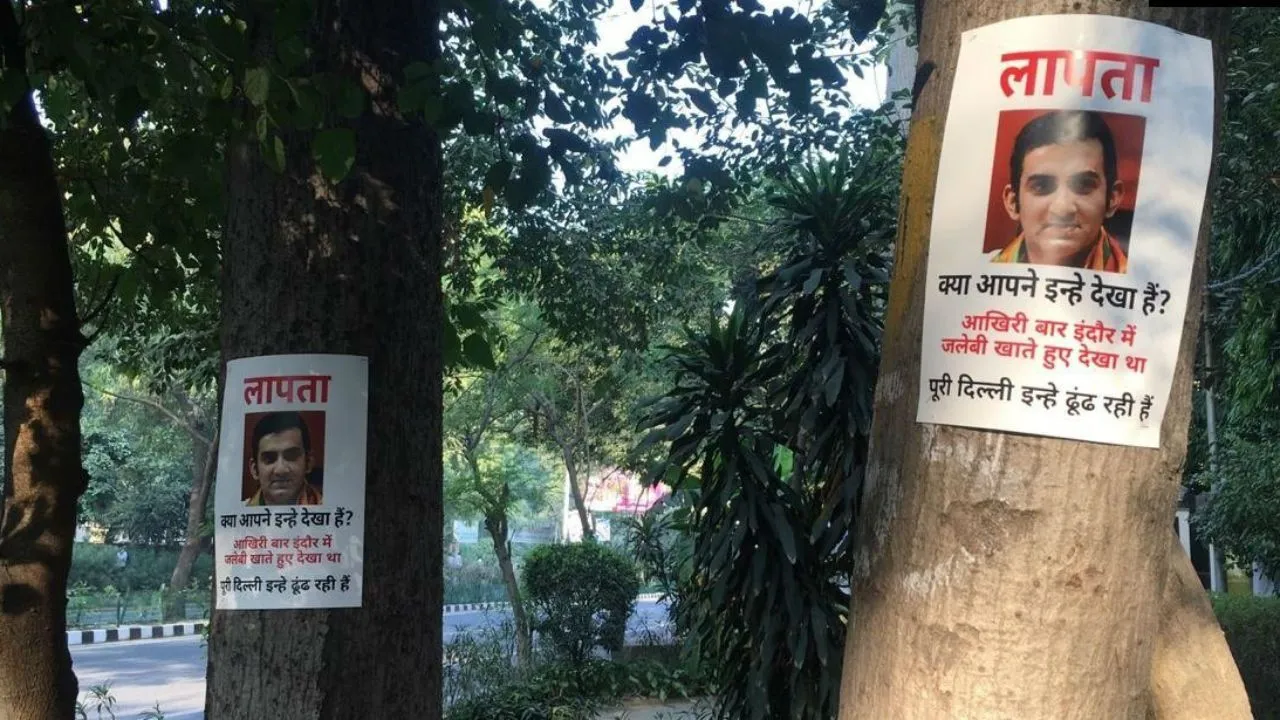 'Last Seen Eating Jalebis': Gautam Gambhir 'Missing' Posters Put Up At Several Places In Delhi 