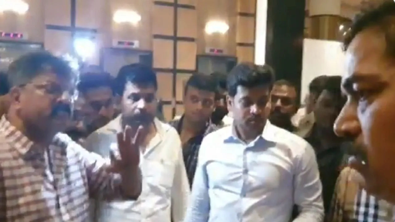 WATCH: Police In Civil Dress Caught By NCP Leaders During Legislators Meet At Hotel Renaissance