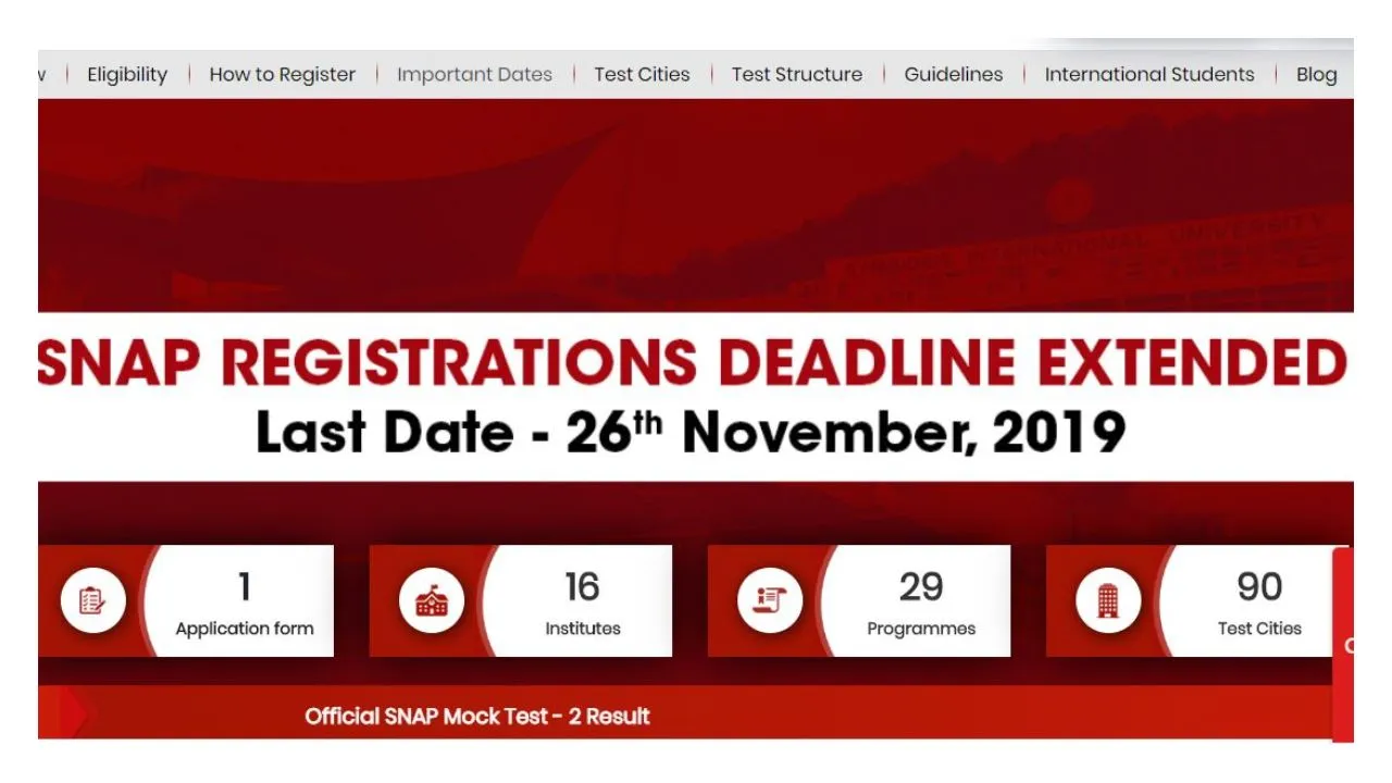 SNAP 2019 Registration Dates Extended, Apply At snaptest.org, Check Details Here