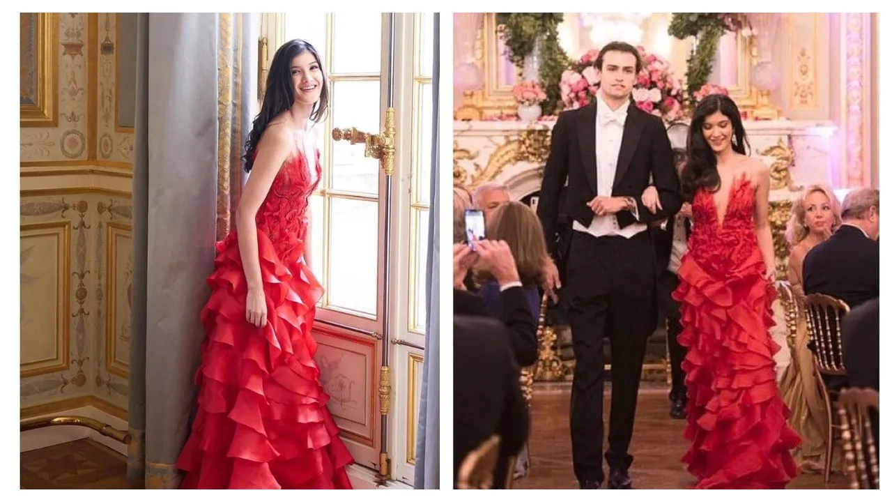 Shanaya Kapoor Makes A â€˜Wowâ€™ Debut At The 'Le Bal' With Gorgeous Red Lecoanet Hemant Gown, VIEW Pics