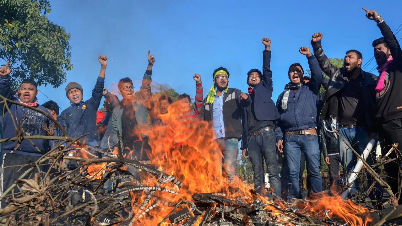 Citizenship Amendment Bill Protests Bring Northeast To Halt, Vehicles Set On Fire, Assam Worst Hit