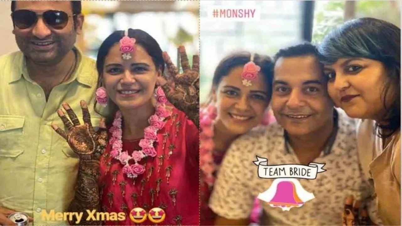 Mona Singh Looks Resplendent In Pink Outfit And Floral Jewellery At Her Mehendi Ceremony