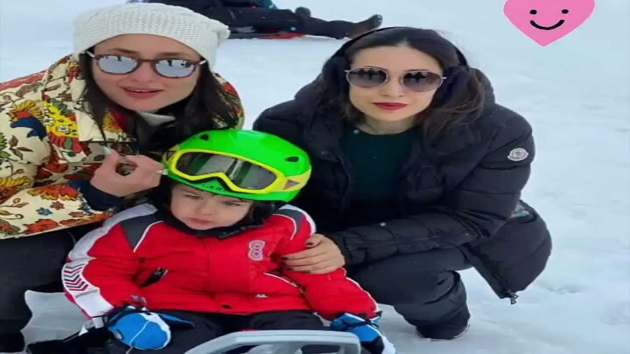 In Pics: Little Tim Enjoys Snowy Vacay With Kareena-Saif And Karishma Amidst Swiss Alps