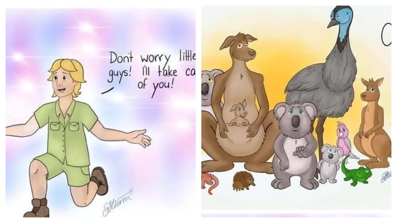 Sketch Of Steve Irwin Welcoming Animals Killed In Australia Bushfires To Heaven Goes Viral 