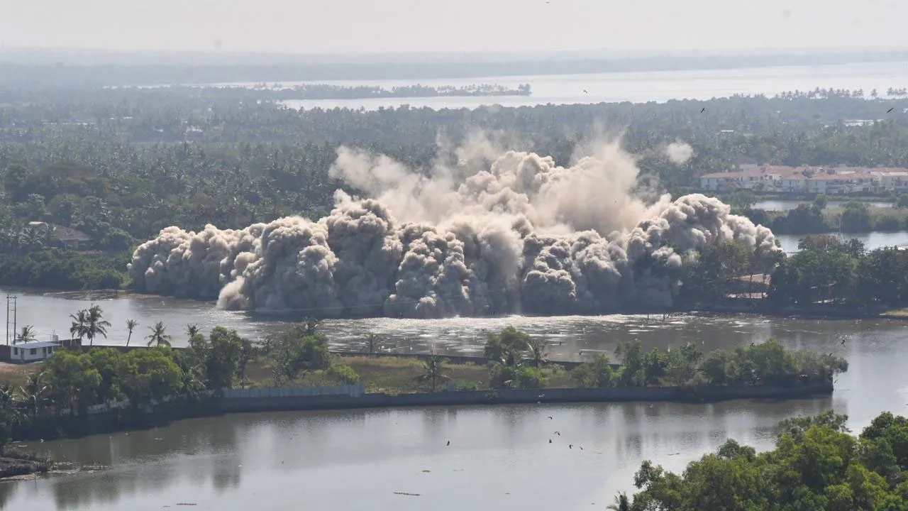 Maradu Demolition: Jain Coral Cove Complex Razed To Dust Using Controlled Implosion