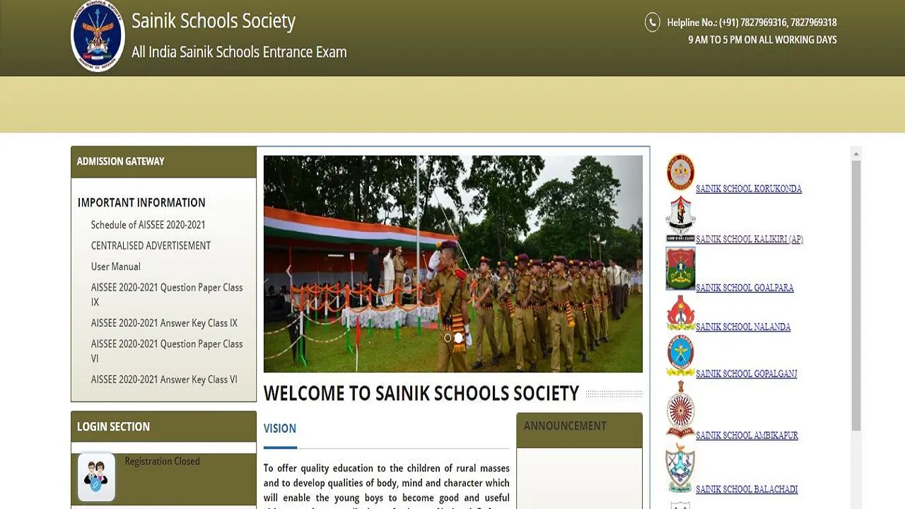 Sainik School 2020 Result
