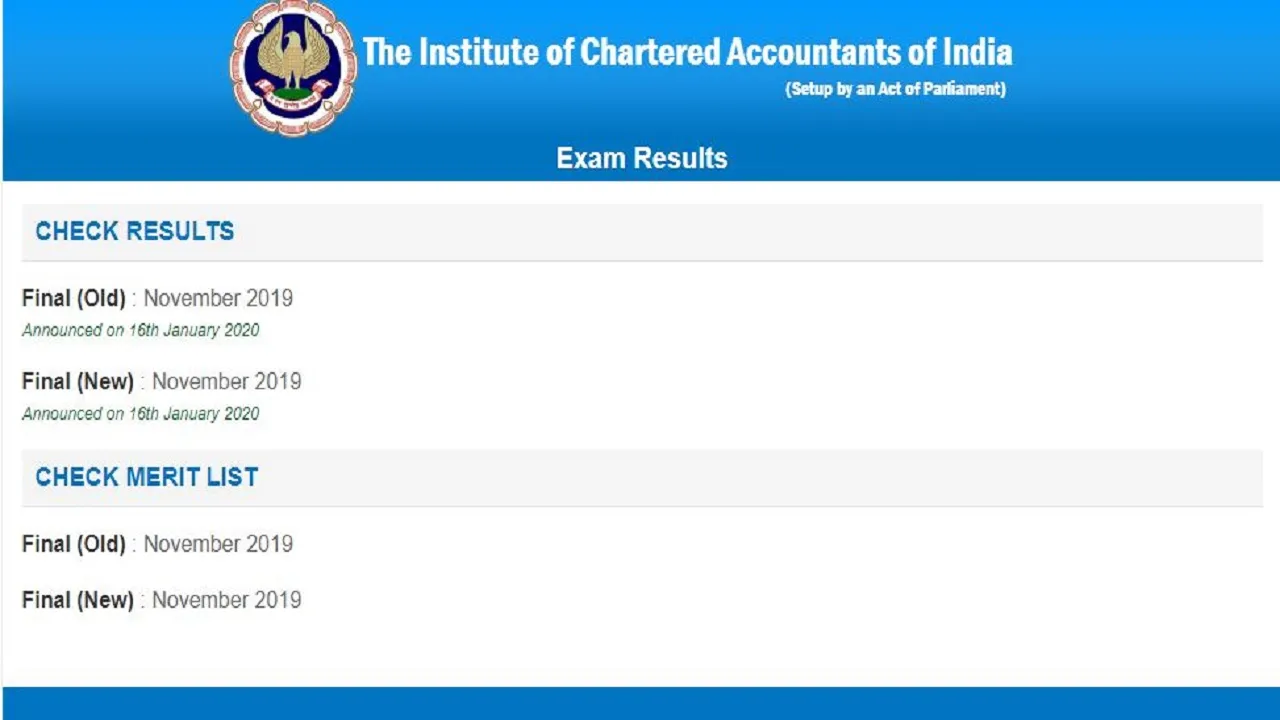ICAI CA Foundation, IPCC Result 2019