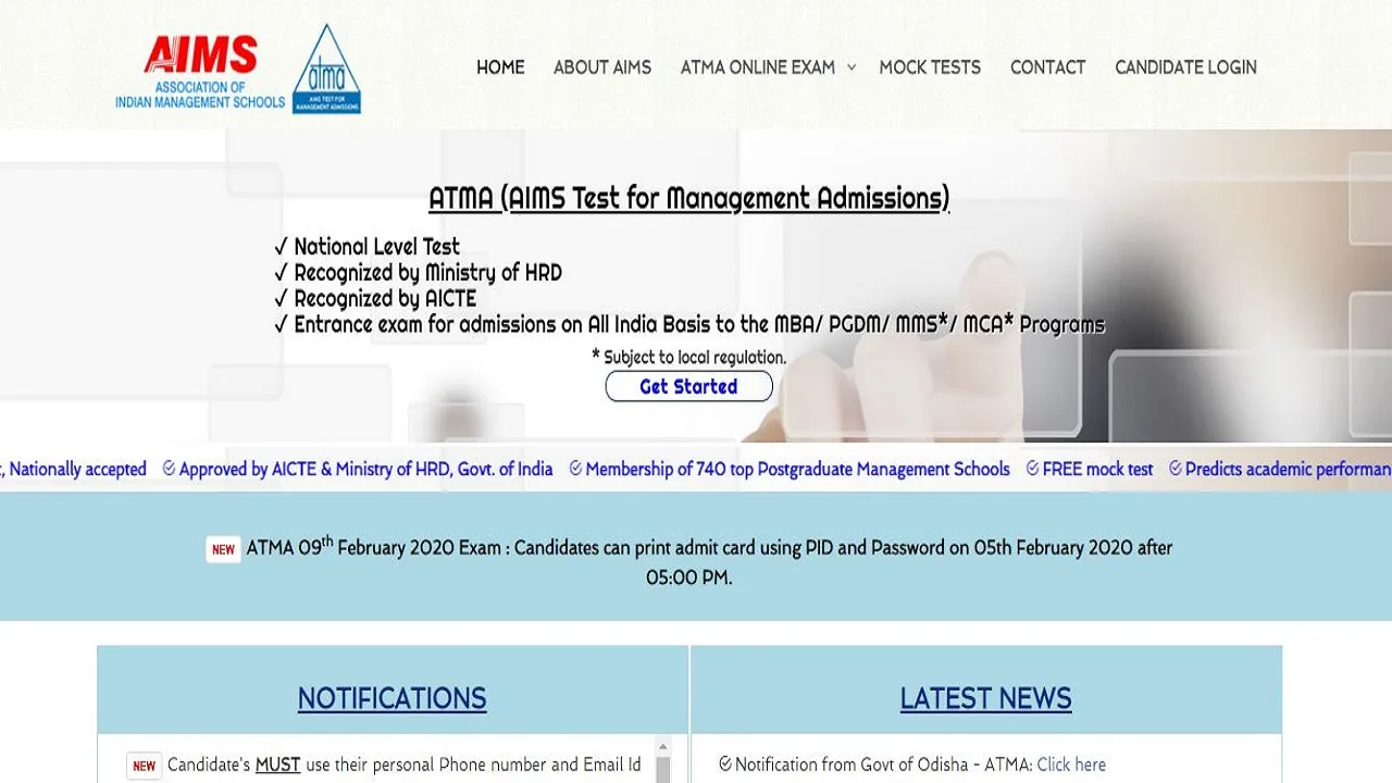 ATMA 2020 Admit Card Released
