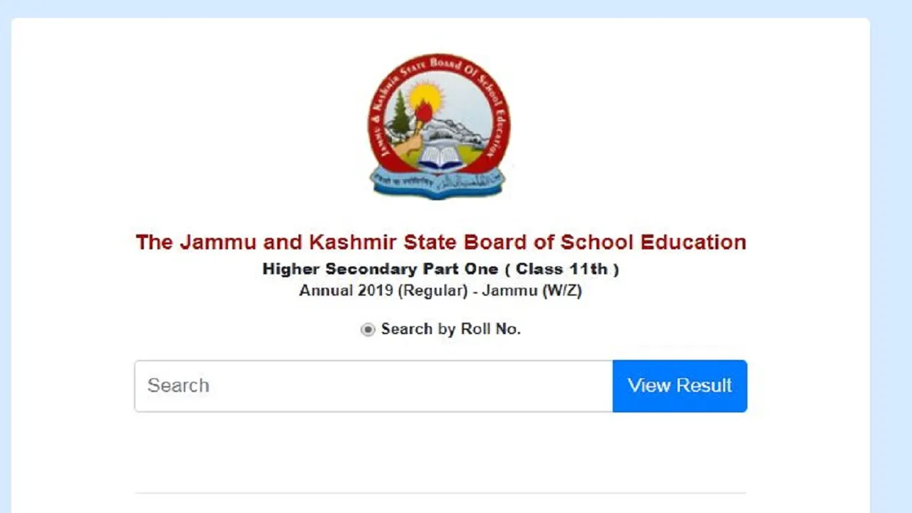 JKBOSE Class 11 Jammu Division Result