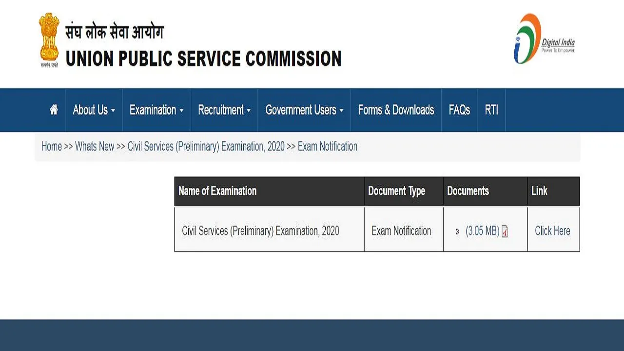 UPSC Civil Services prelims Exam