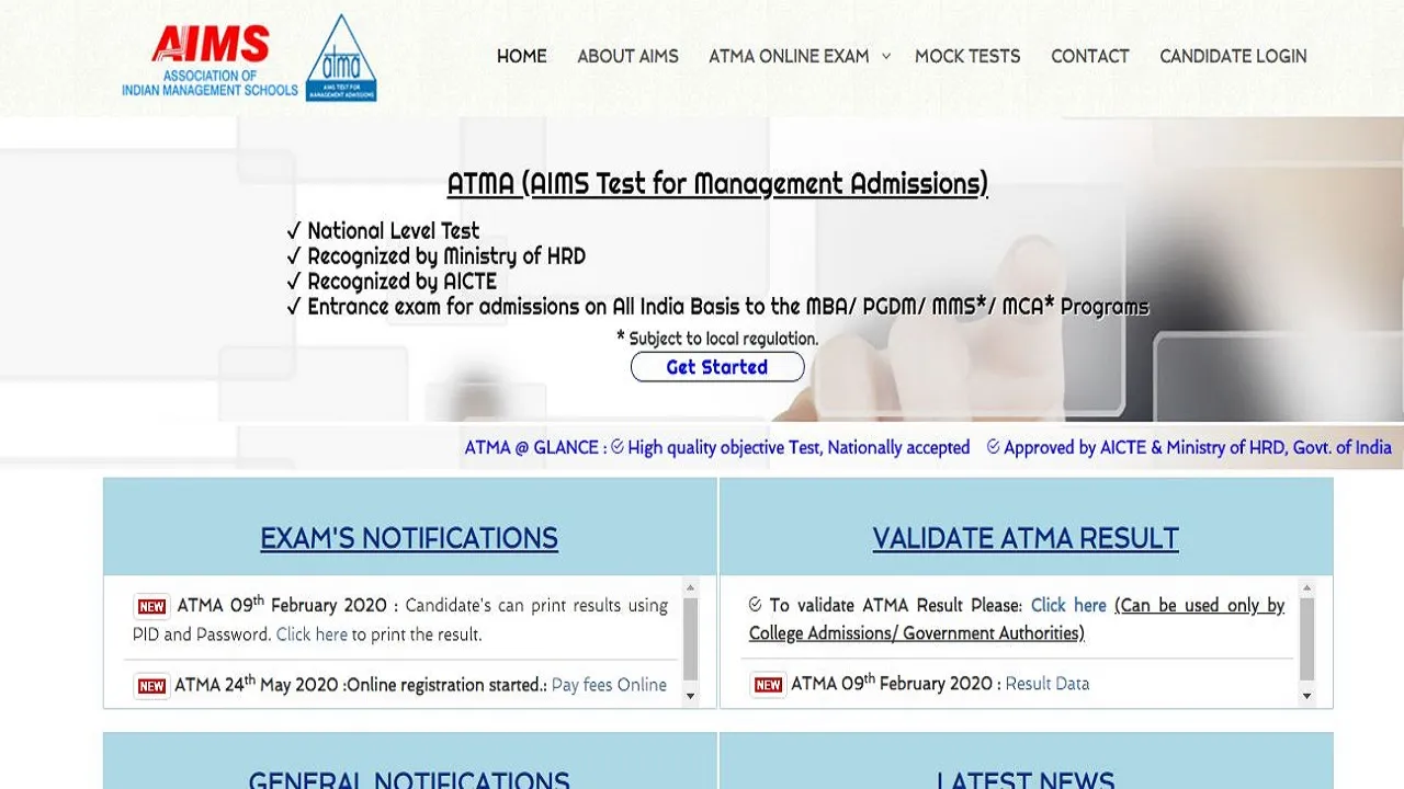 AIMS ATMA 2020 Result