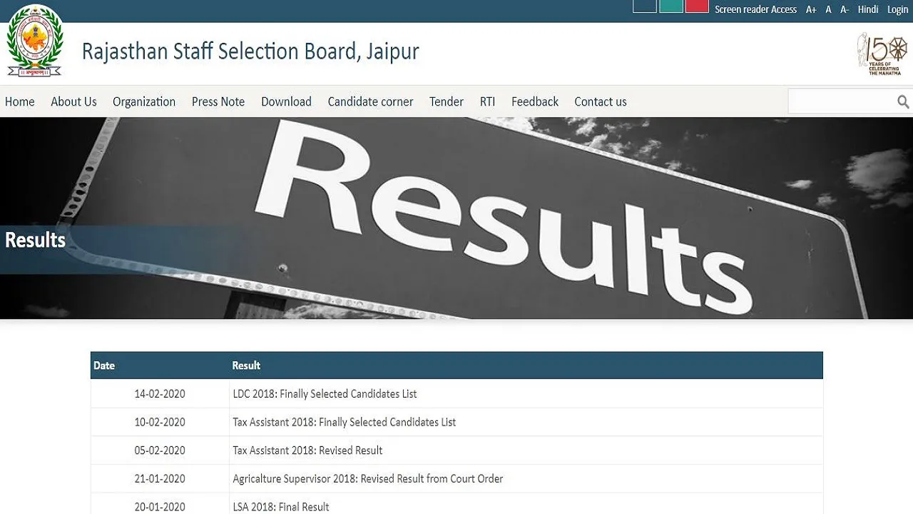RSMSSB LDC Result