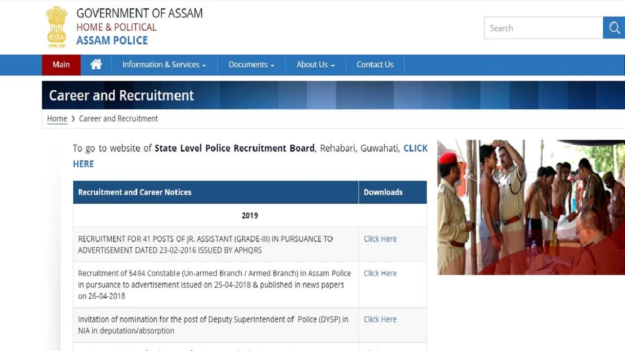 Assam Police Constable Recruitment Notification