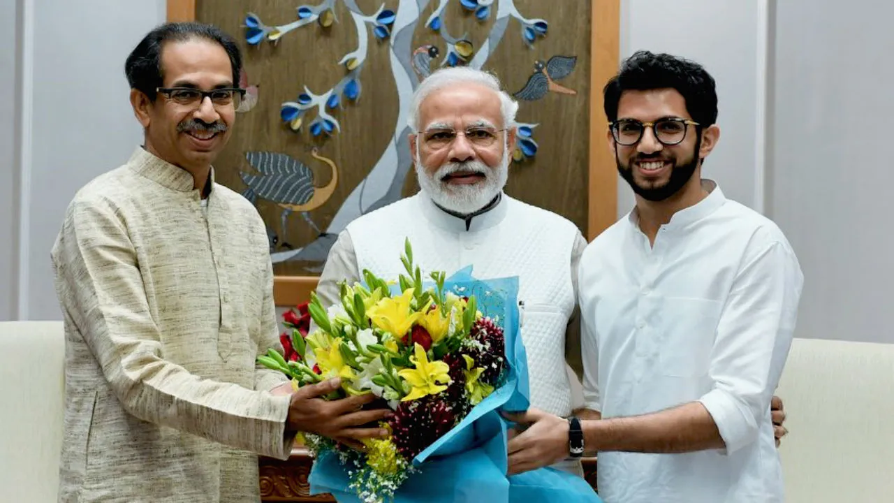 Uddhav Thackeray with Narendra Modi