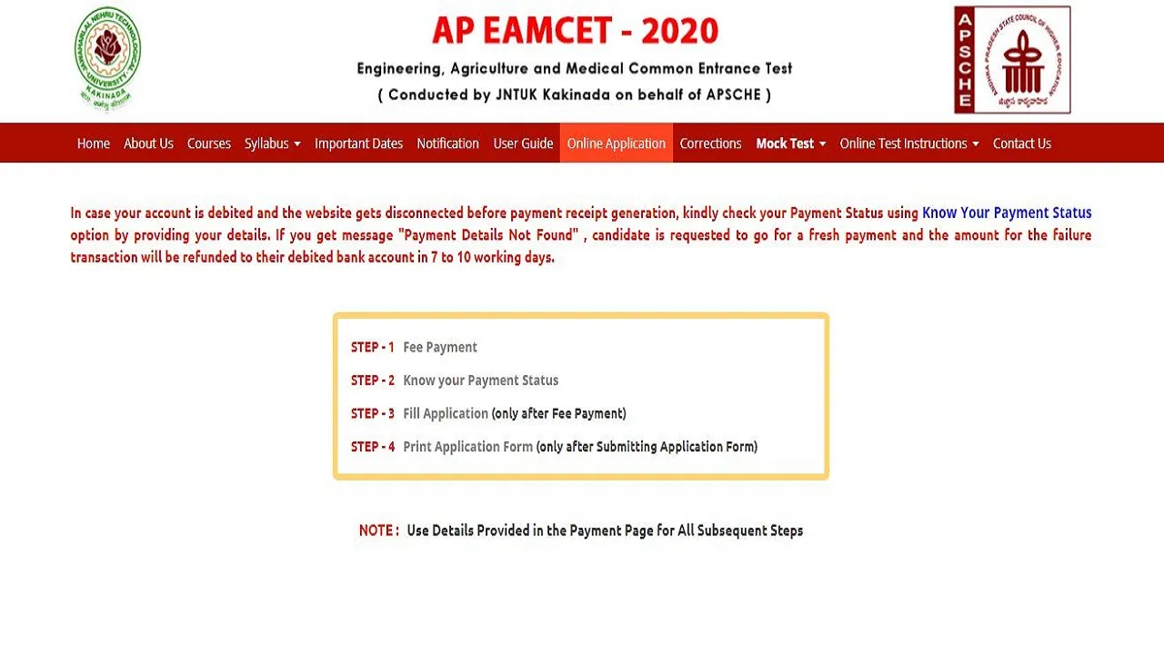 ap eamcet 2020 application