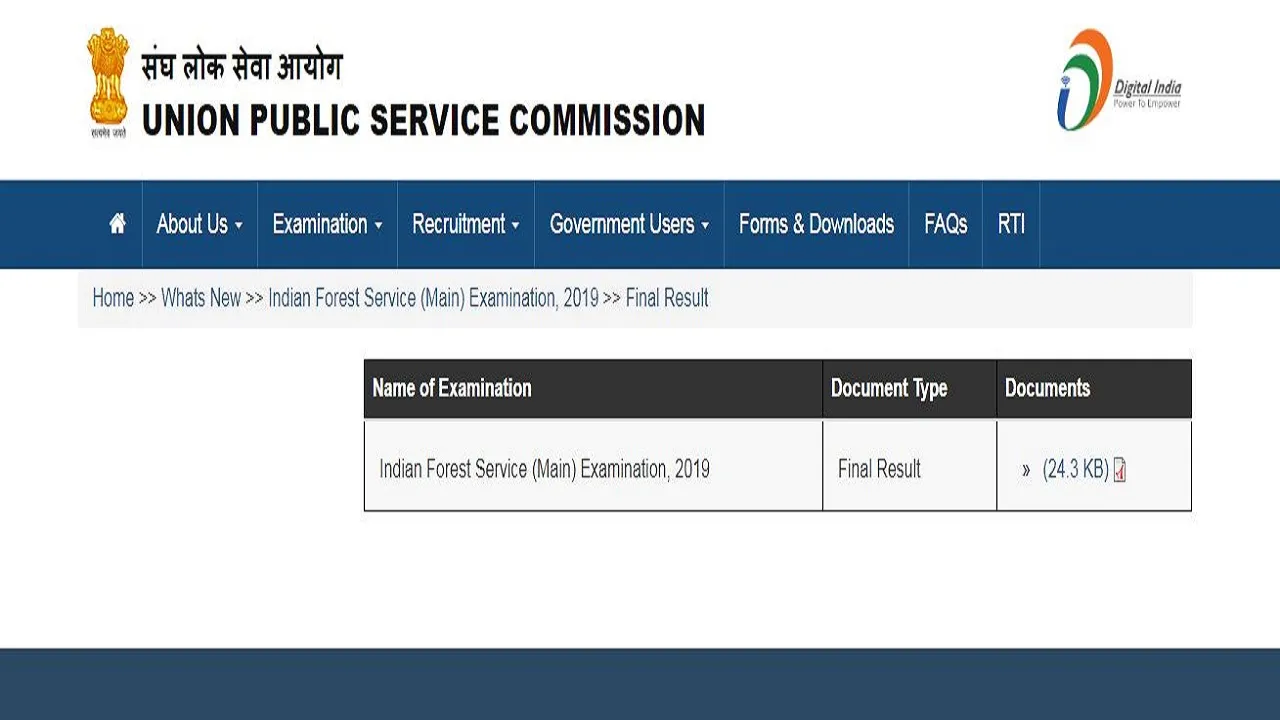 upsc ifs final result 2019