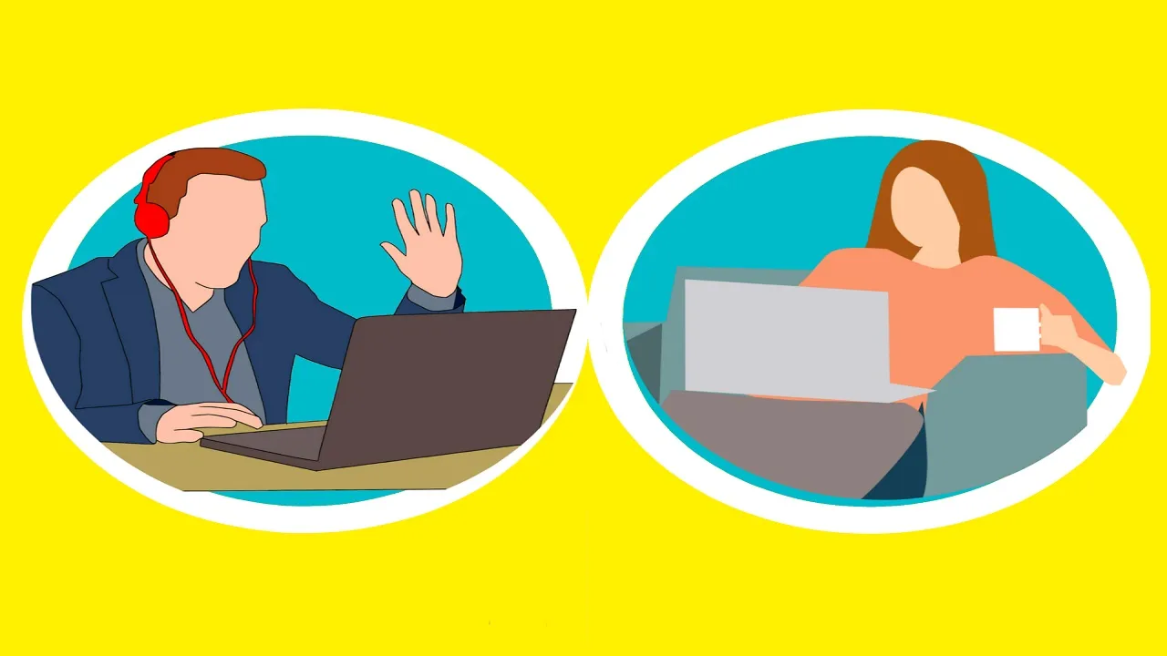 Online video meeting with colleagues