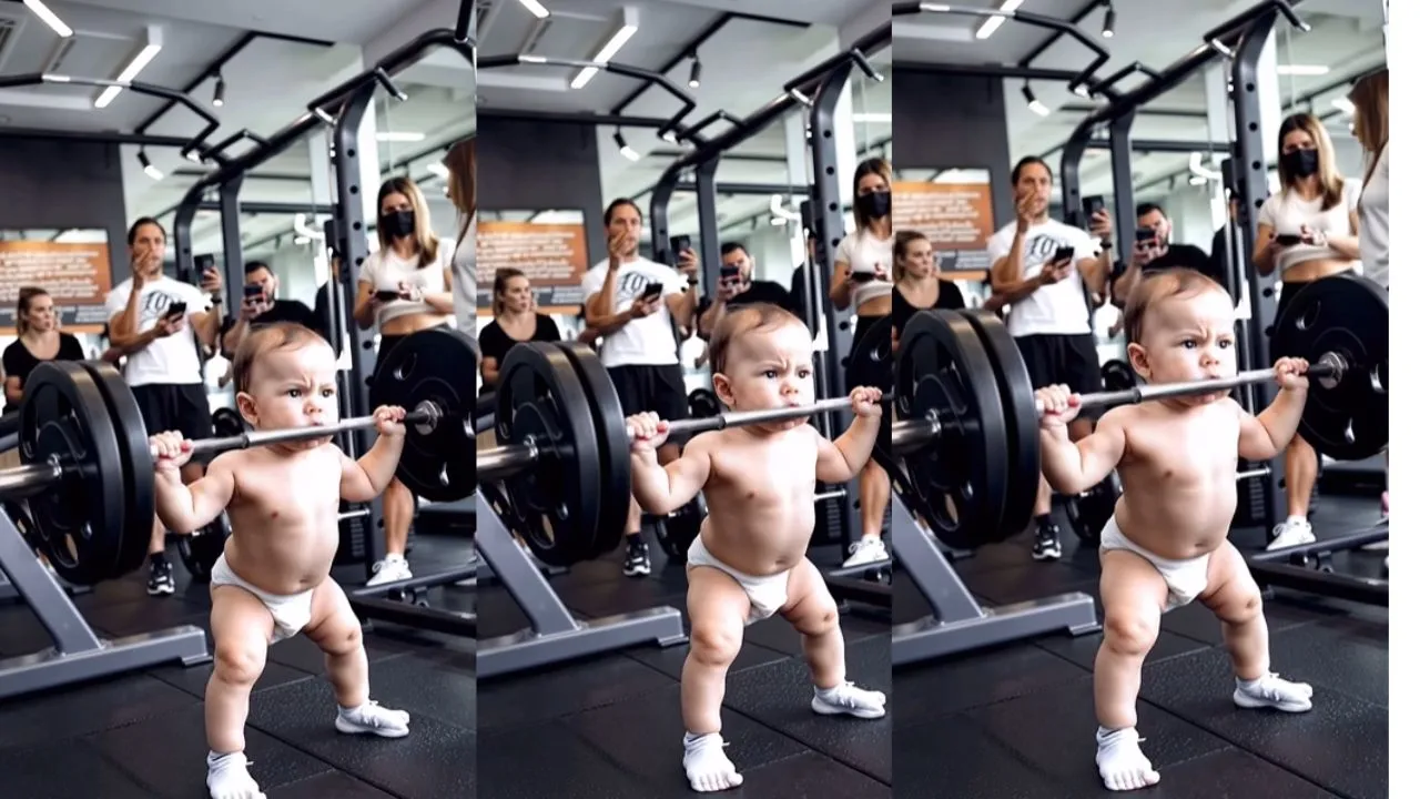 child doing gym ai video