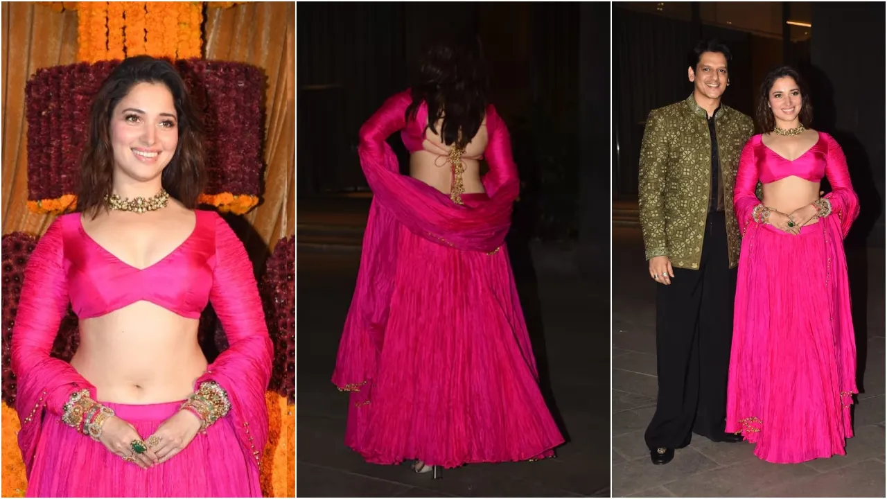 Tamannaah Bhatia pink lehenga look
