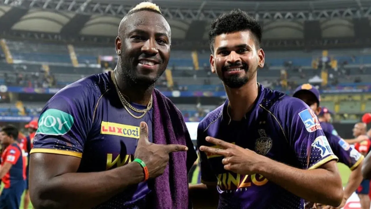 IPL KKR IYER ANDRE RUSSELL