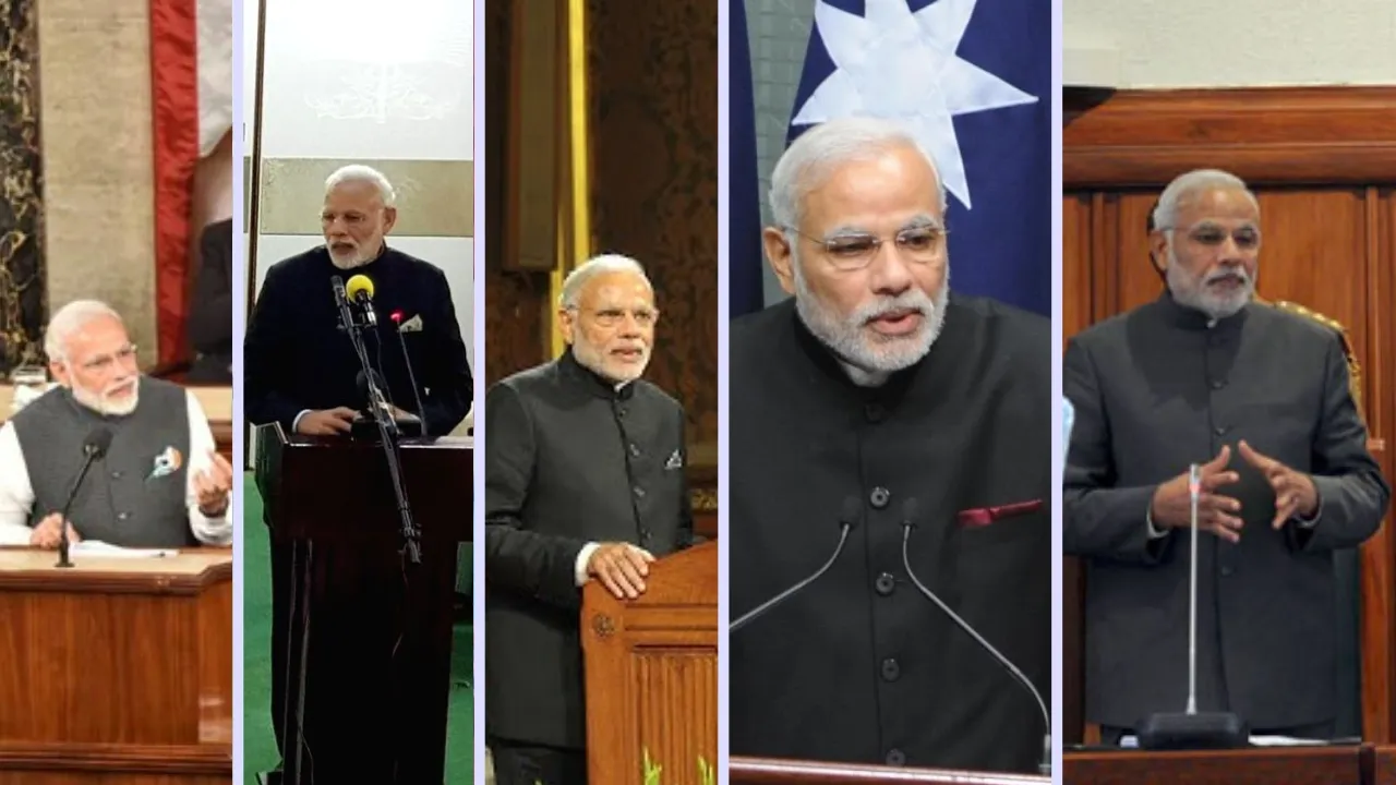 PM Modi new Record of 14th times address Global Parliament Session
