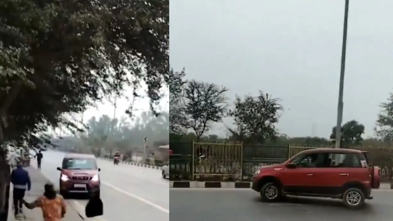SUV stunt viral video on Delhi road