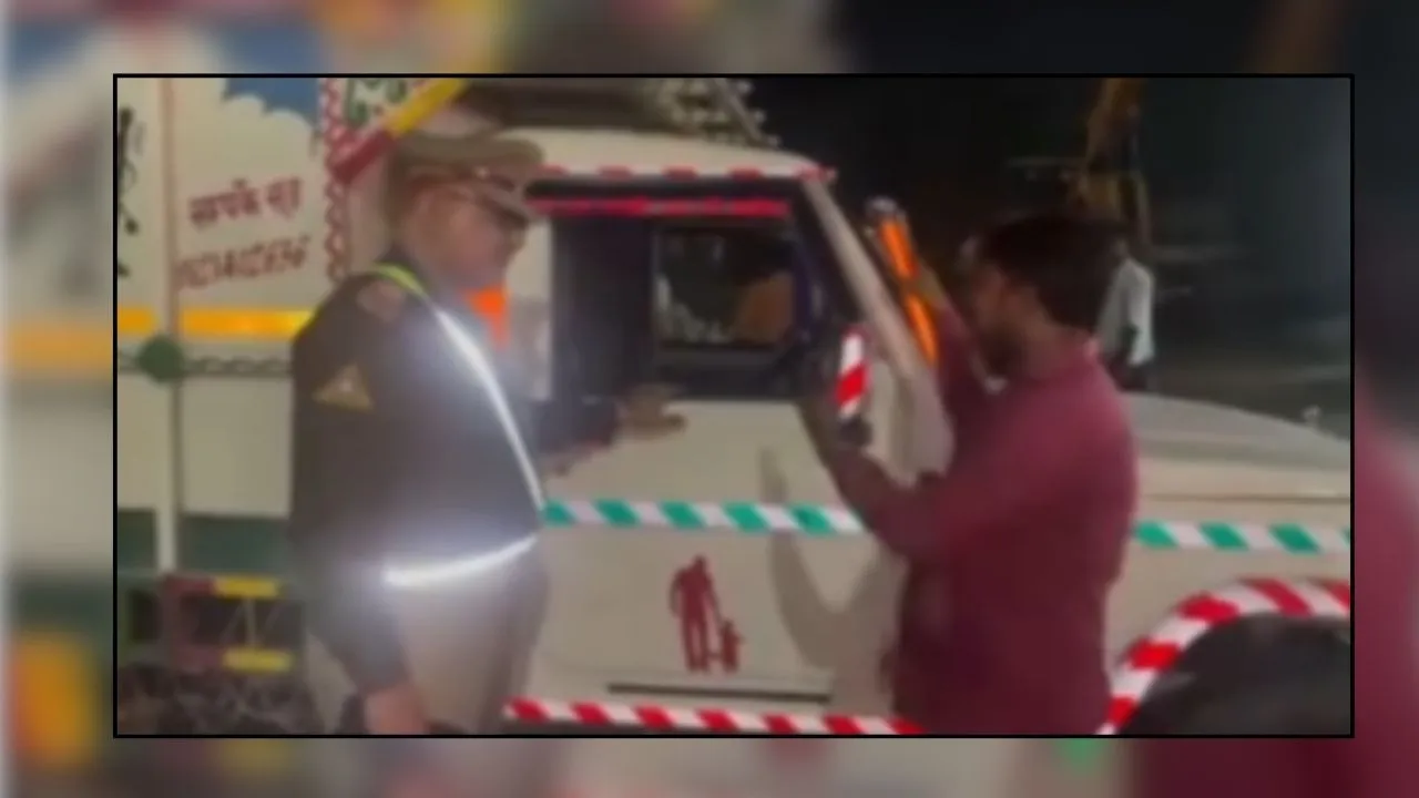 viral video pliceman with driver