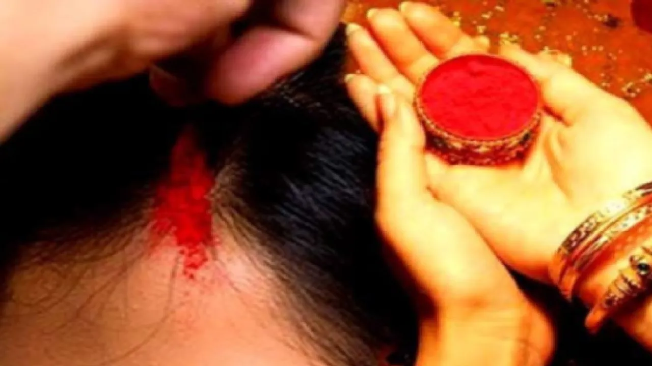 sindoor on forhead