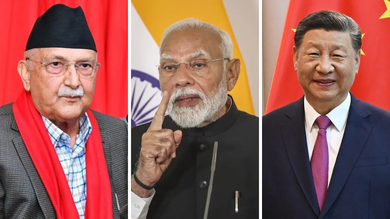 Nepal PM Oli PM Modi Xi Jinping