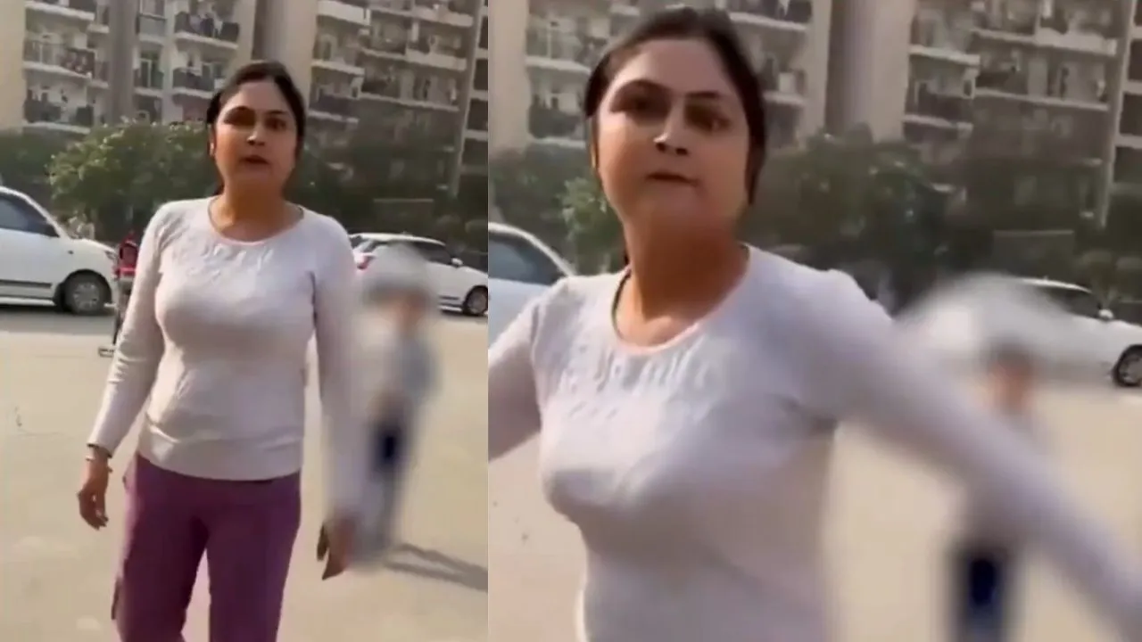 women hit 6 years old kids