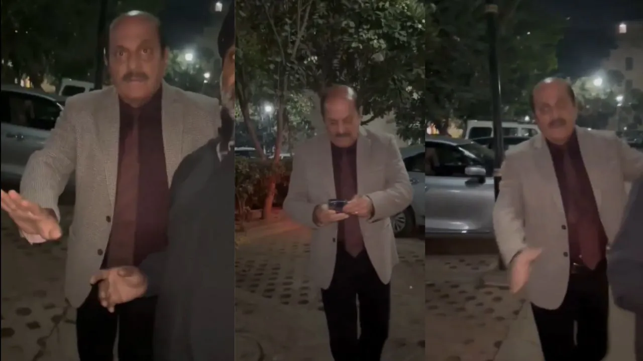girl fight with old man