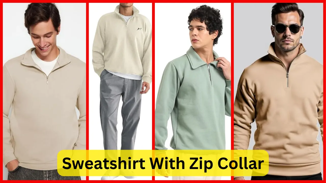 Sweatshirt With Zip Collar