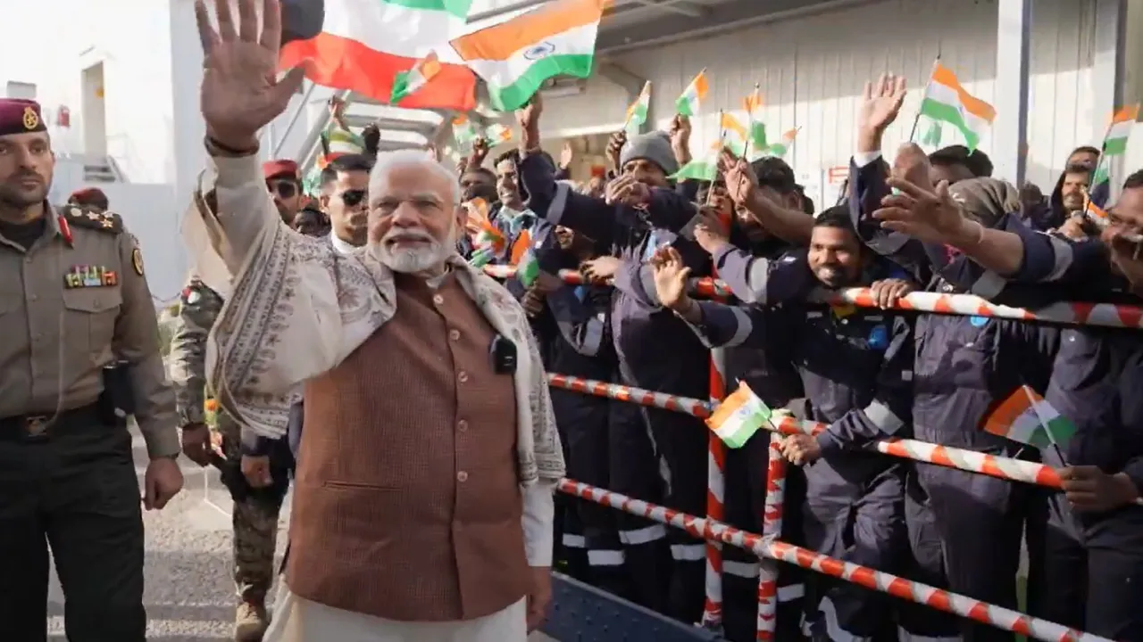 PM Modi in Labour Camp in Kuwait