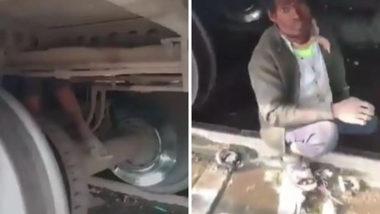 train and passenger in danger