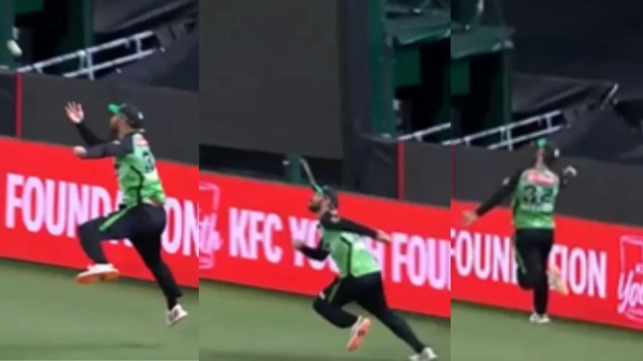 ball had gone to boundary Glenn Maxwell came flying takes the best catch of BBL history watch video  