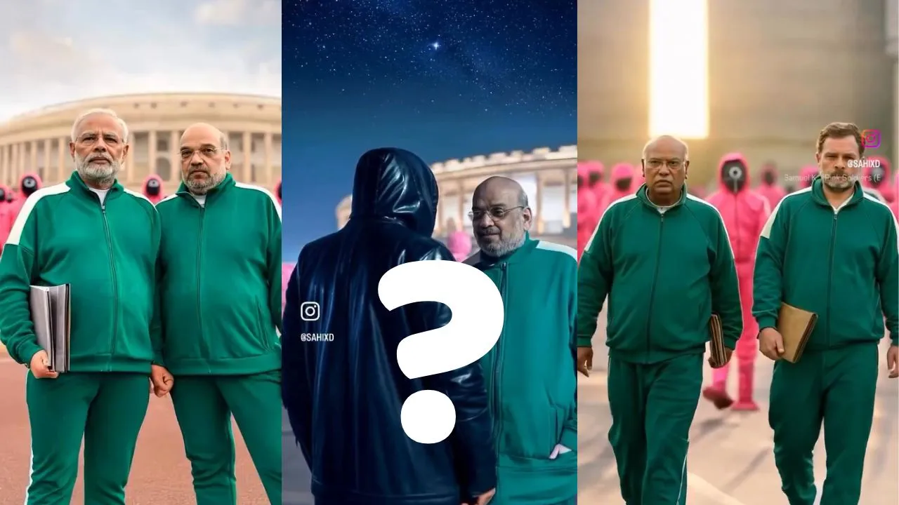 Indian Political Leaders in squid Game Costume video