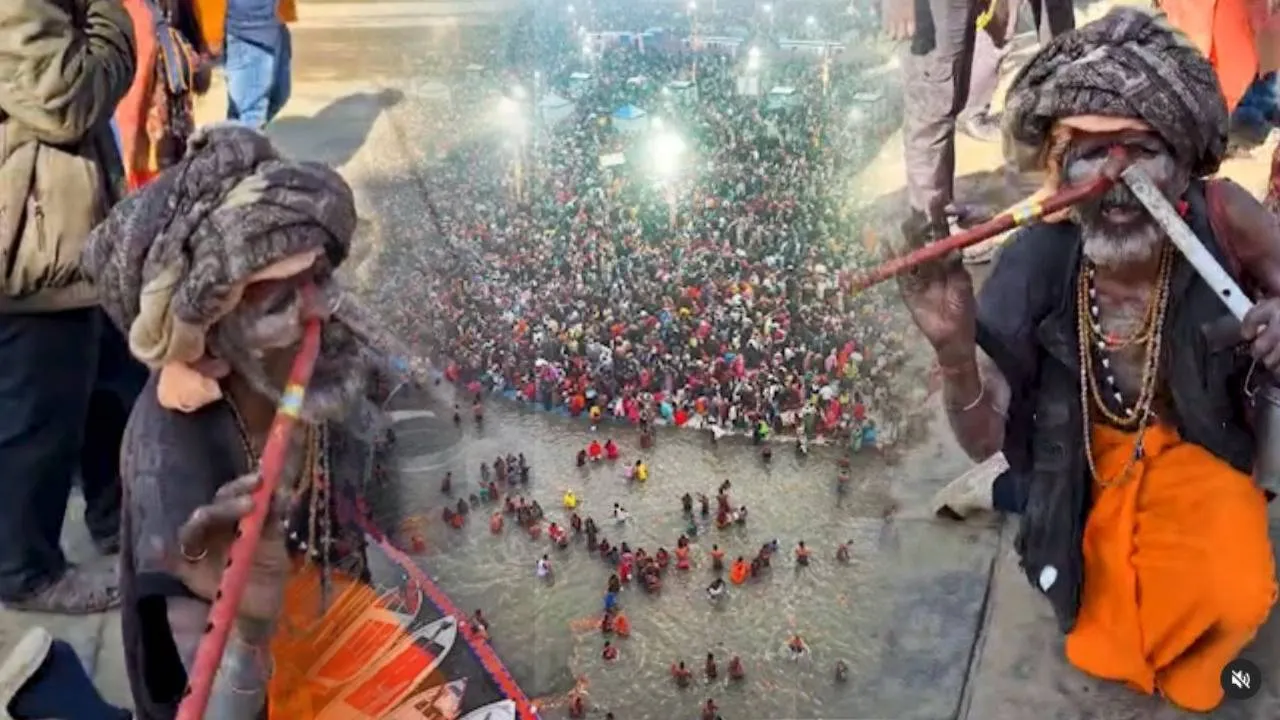 Mahakumbh 2025 Saint who plays flute with his nose 