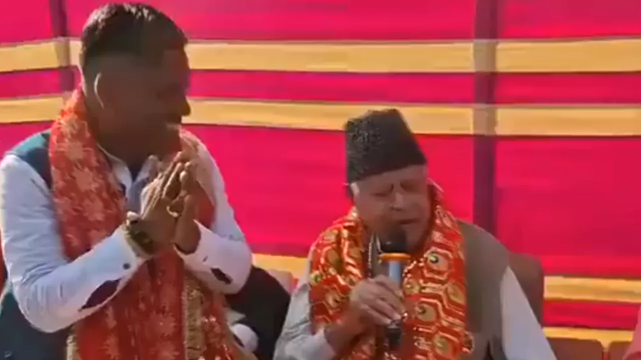 Farooq Abdullah sings Mata vaishno Devi bhajan see video 