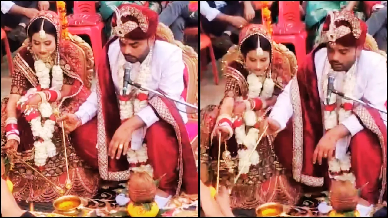saharanpur the groom himself got his wedding done viral video 