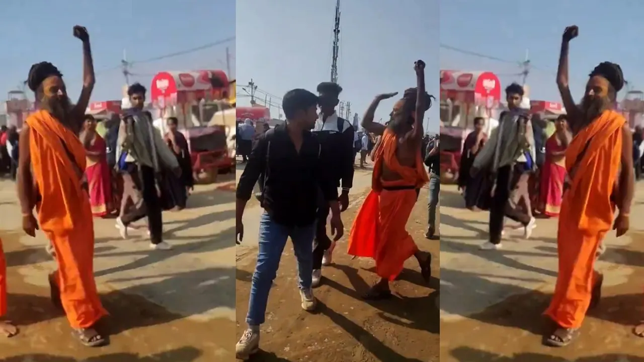 Mahakumbh baba beaten viral video