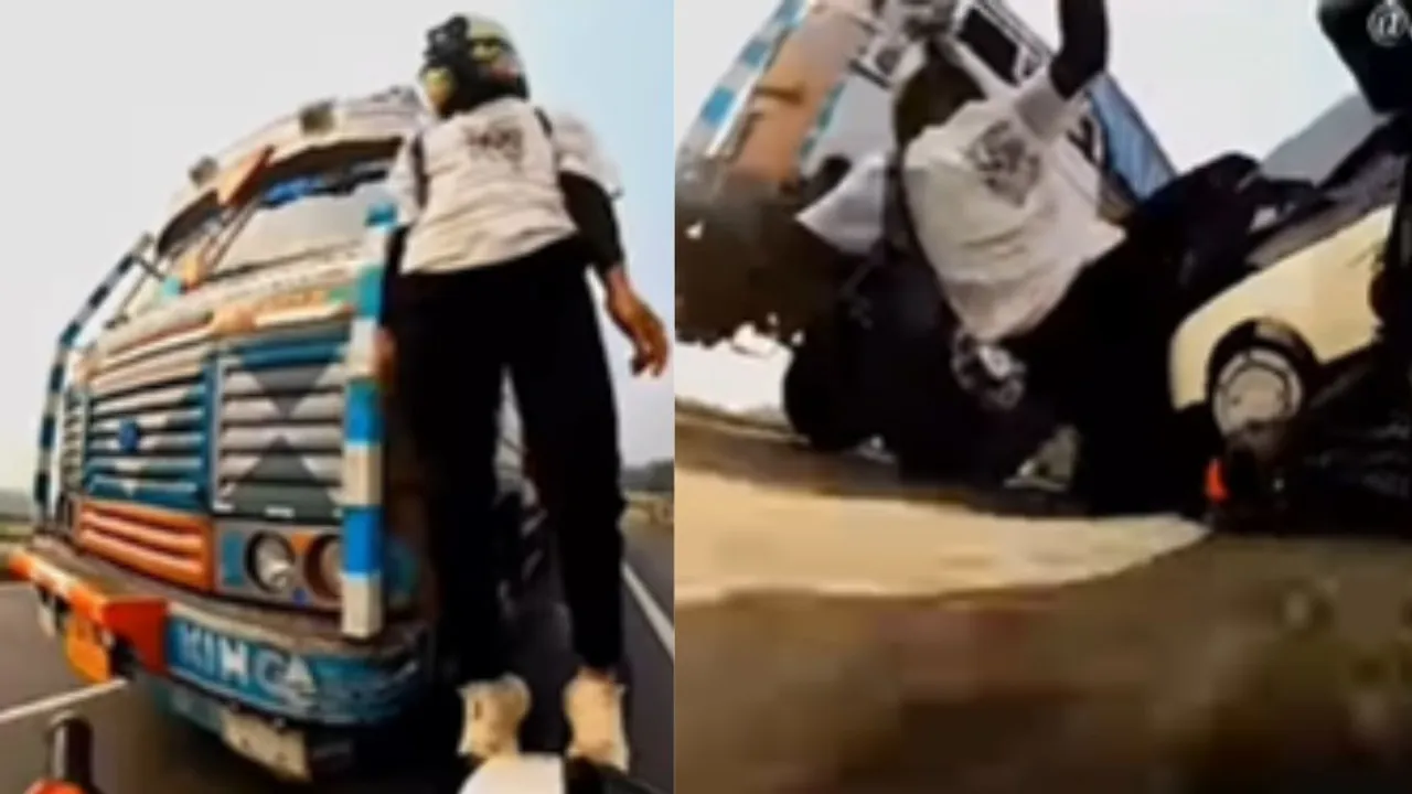 Viral stunt video on social media