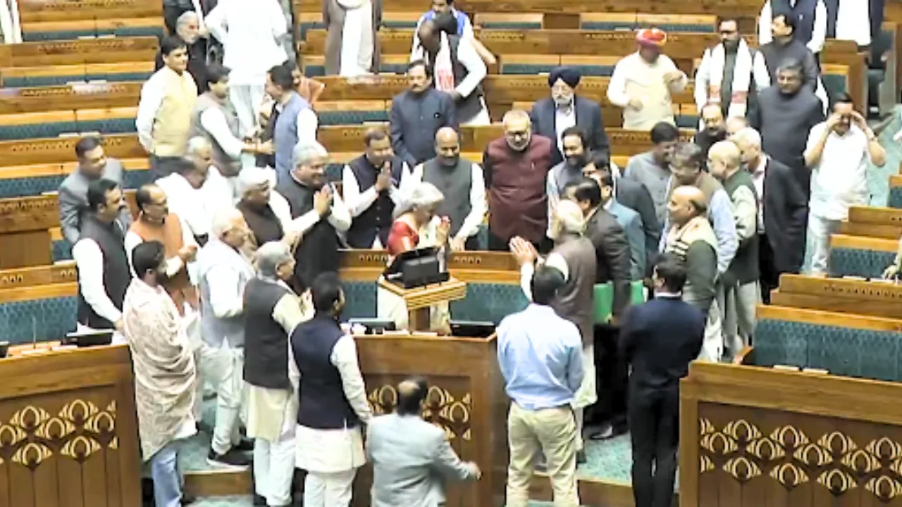 pm modi reached the seat of finance minister nirmala sitharaman