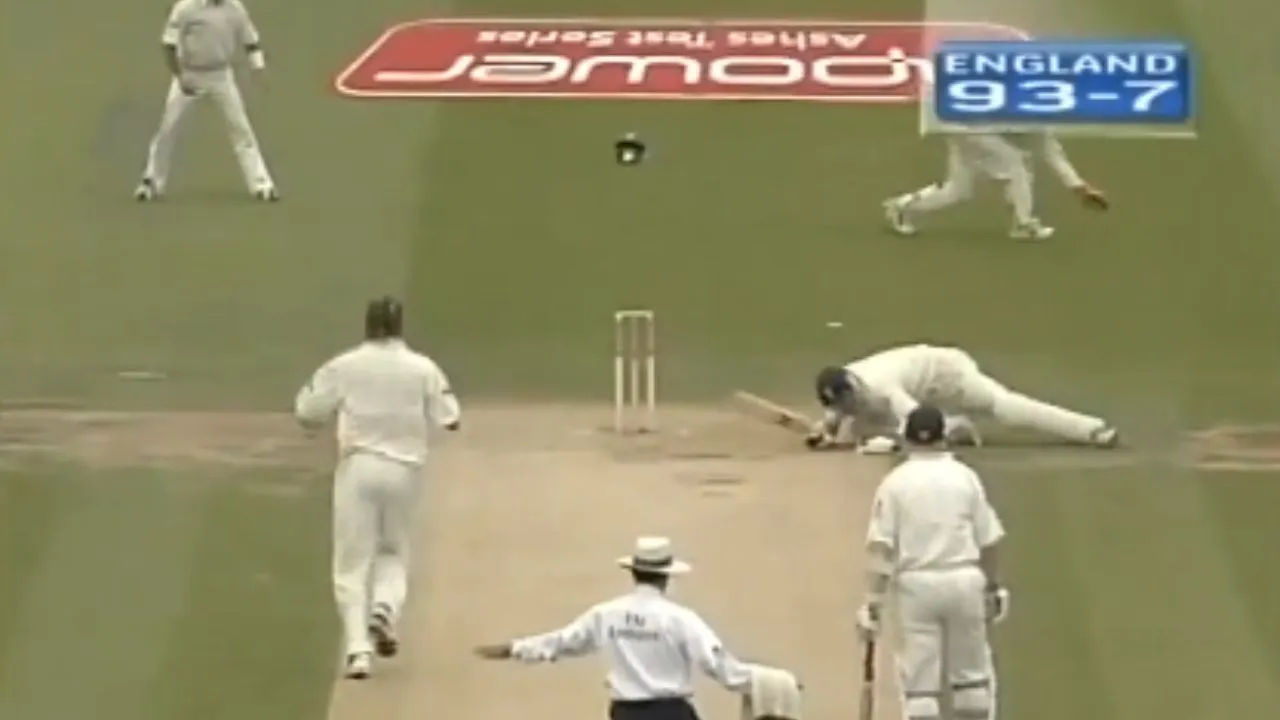 When Glenn McGrath hit ball to Kevin Pietersen see batsman reaction 