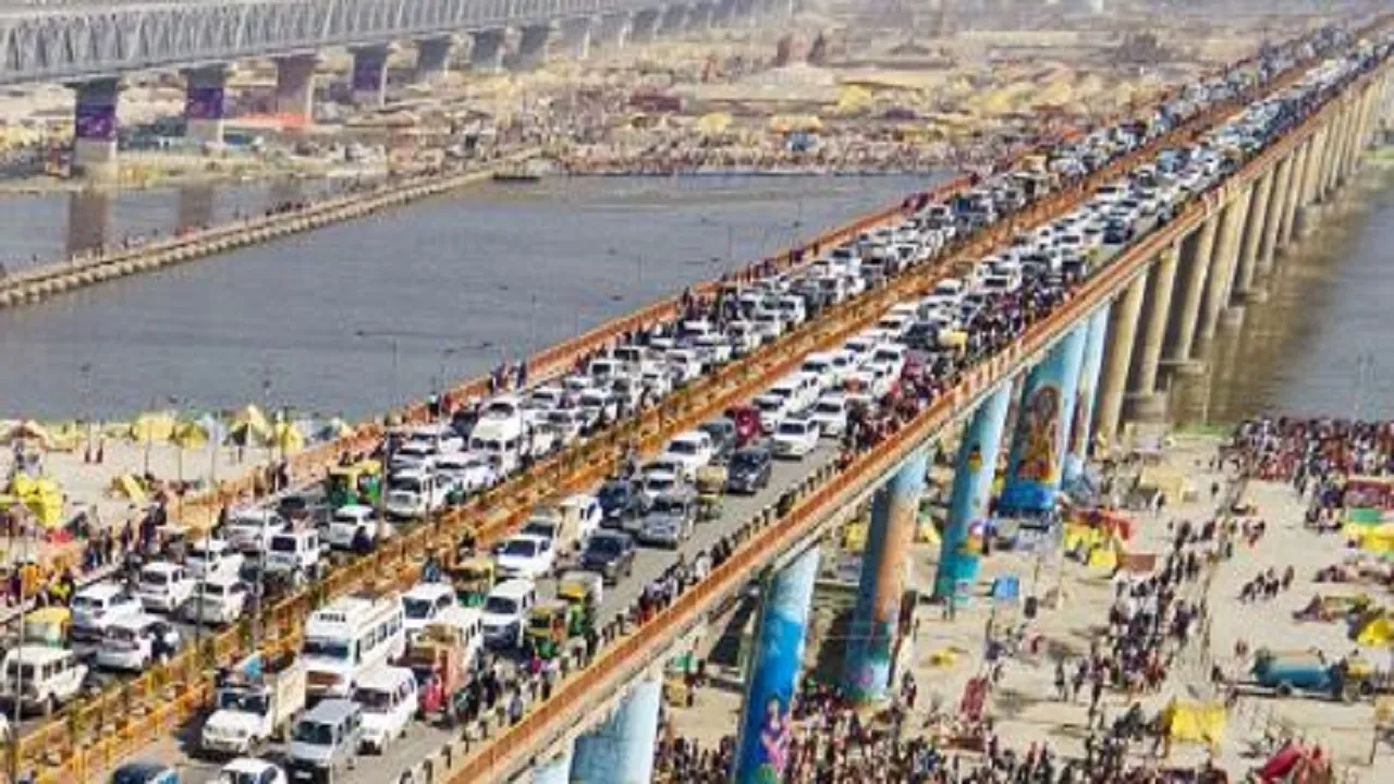 traffic jam in mahakumbh