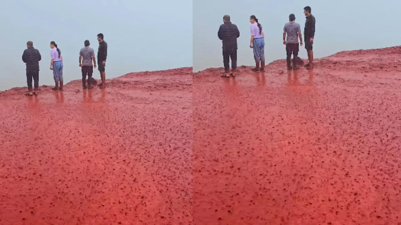 red water surface on ground