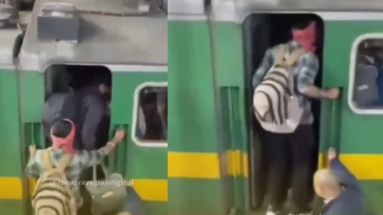 Viral train video social media