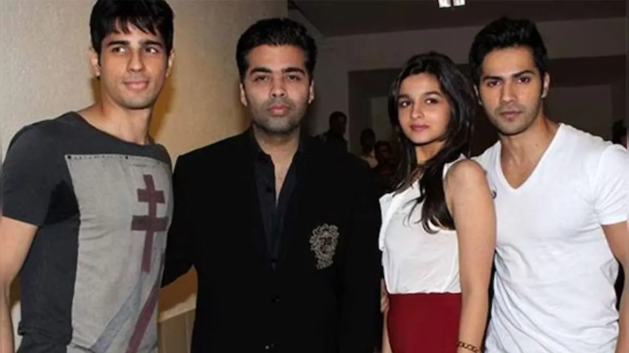 karan johar image with student of the year cast