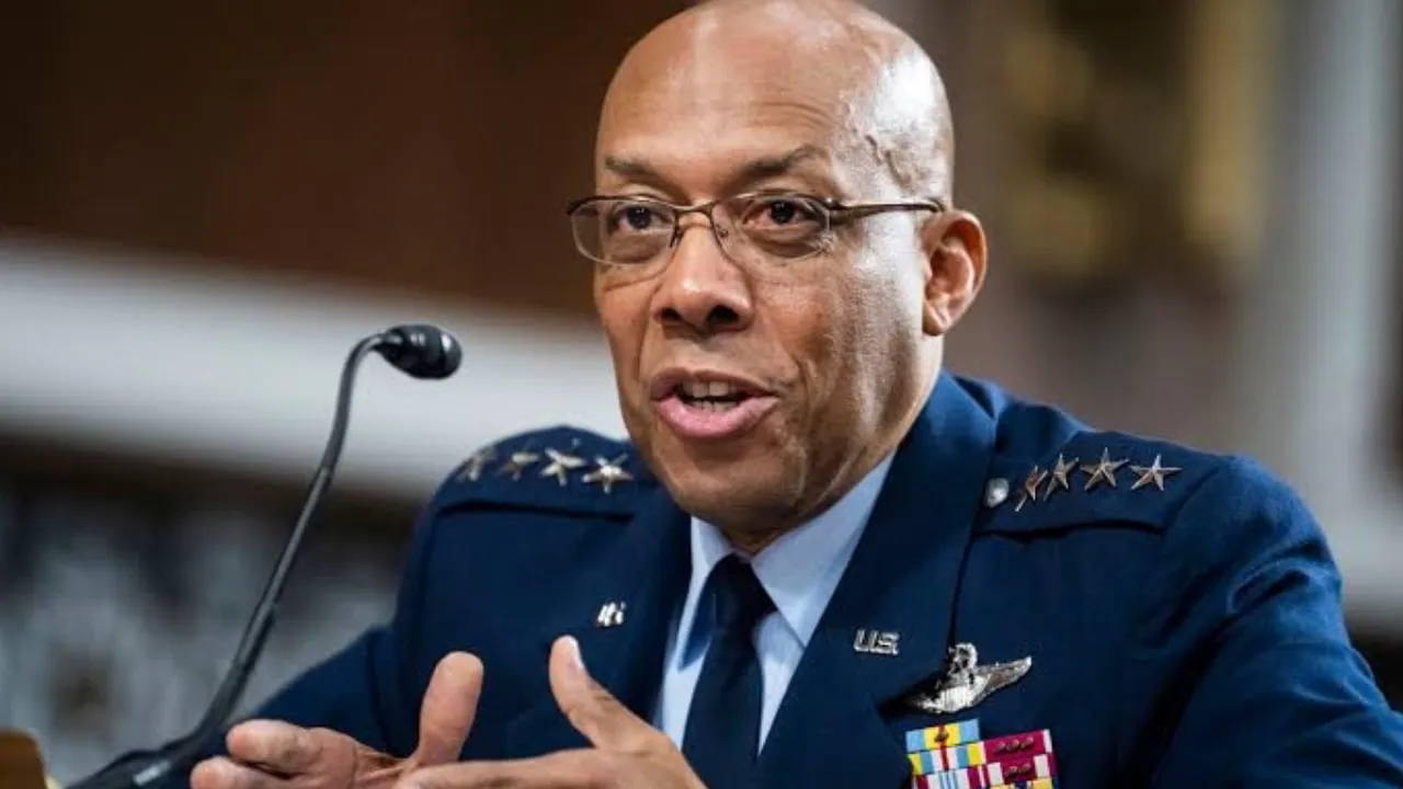 US Prez Donald Trump chairman of Joint Chiefs of Staff Charles Q. Brown Jr.