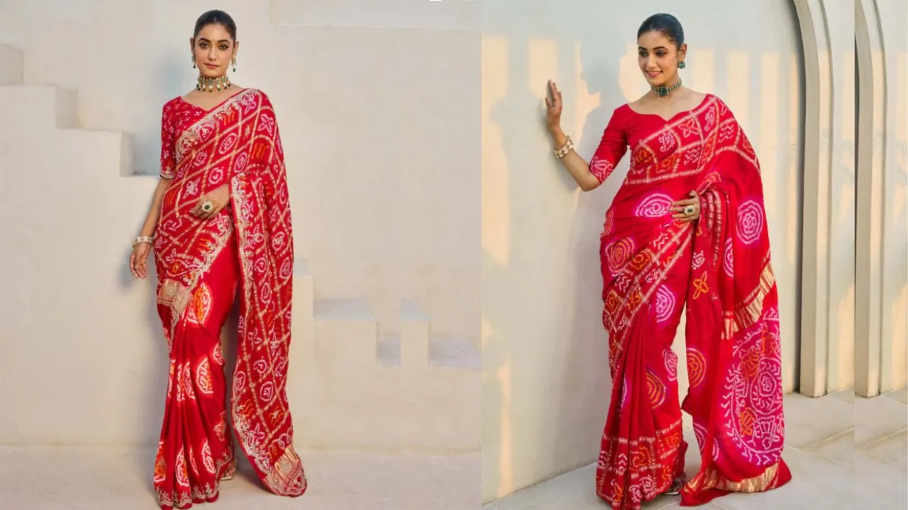 Red Bandhani Sarees